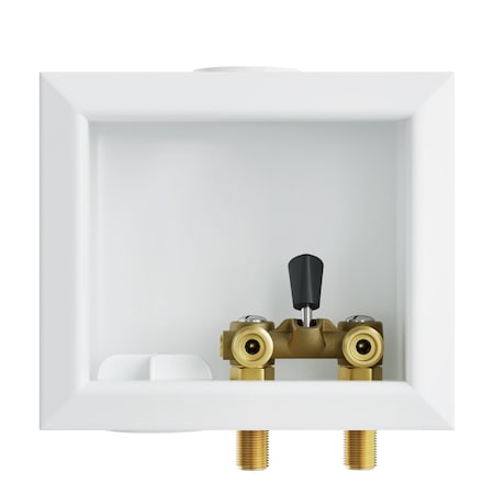 Jones Stephens Washing Machine Box, Left Outlet with Single Lever Valve, 1/2in. MIP/SWT Connection B05851